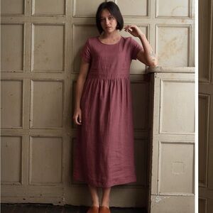 No.17 Full Length Linen Tea Dress, wild ginger